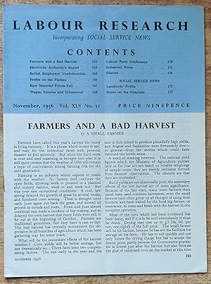 Immagine del venditore per Labour Research November 1956 / Farmers And A Bad Harvest/ Electricity Authority's Report / British Employers' Confederation/ Profits On The Plateau / Raw Material Prices Fall / Wages, Surplus and Investment/ Labour Party Conference/ Landlords' Profits / Strain On The Hospitals (SL#94) venduto da Shore Books