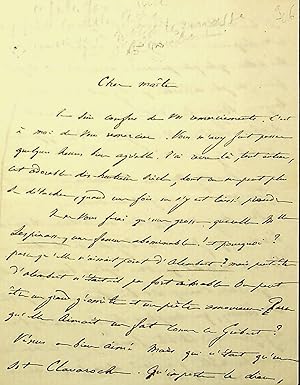 Bild des Verkufers fr Lettre autographe signe zum Verkauf von Librairie Trois Plumes