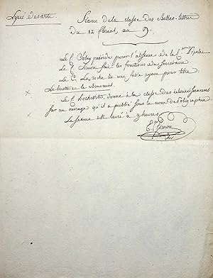 Seller image for Pice autographe signe for sale by Librairie Trois Plumes