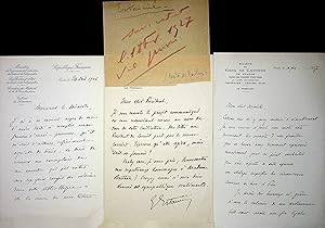 Image du vendeur pour Lettre autographe signe  Louis Barhou (lot de 3) mis en vente par Librairie Trois Plumes