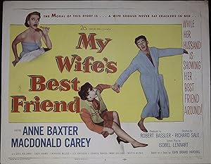 Imagen del vendedor de My Wife's Best Friend Lobby Title Card 1952 Anne Baxter, MacDonald Carey! a la venta por AcornBooksNH