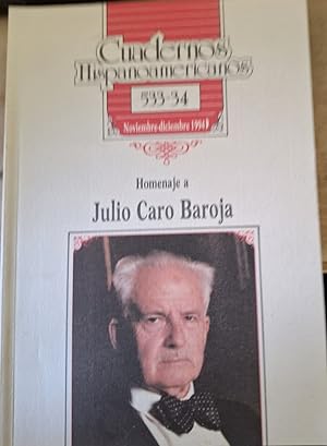 Immagine del venditore per CUADERNOS HISPANOAMERICANOS N 533-34 NOVIEMBRE - DICIEMBRE 1994. HOMENAJE A JULIO CARO BAROJA. venduto da Libreria Lopez de Araujo