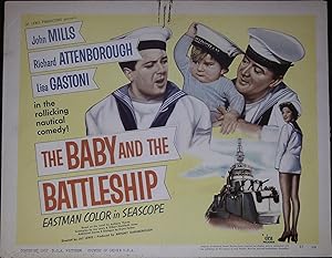 Image du vendeur pour The Baby and the Battleship Lobby Title Card 1957 John Mills, Richard Attenborough! mis en vente par AcornBooksNH