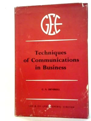 Immagine del venditore per Techniques of Communications in Business venduto da World of Rare Books