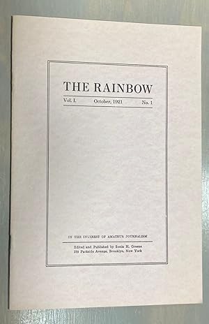 Image du vendeur pour The Rainbow Vol. I No. 1 Facsimile Reprint of The Rainbow In the Interests of Amateur Journalism, Vol. I No. 1, October, 1921 "Nietscheism and Realism" H. P. Lovecraft mis en vente par biblioboy