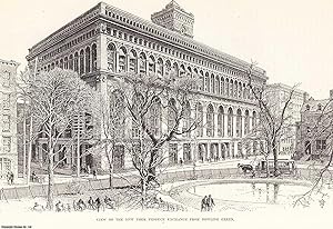 Seller image for The New York Produce Exchange : The New York Produce Exchange was a commodities exchange headquartered in the Financial District of Lower Manhattan in New York City. It served a network of produce and commodities dealers across the United States. An uncommon original article from the Harper's Monthly Magazine, 1886. for sale by Cosmo Books