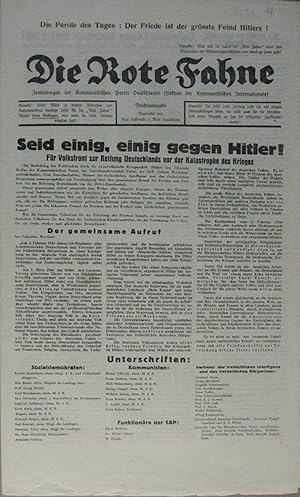 Konvolut mit 7 Reichs-Ausgaben der Roten Fahne aus den Jahren 1935 bis 1938.