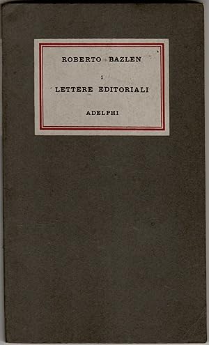 Imagen del vendedor de Lettere Editoriali a la venta por Il Salvalibro s.n.c. di Moscati Giovanni