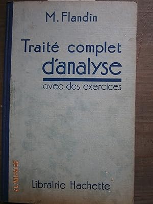 Imagen del vendedor de Trait complet d'analyse avec des exercices. Copyright 1935. a la venta por Librairie Et Ctera (et caetera) - Sophie Rosire