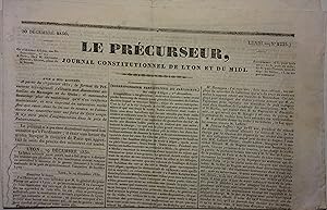 Le précurseur, journal constitutionnel de Lyon et du Midi. N° 1235. 20 décembre 1830.