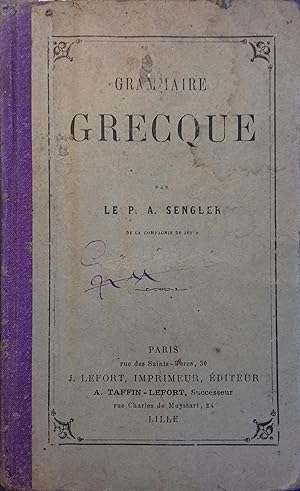 Grammaire grecque. Vers 1890.