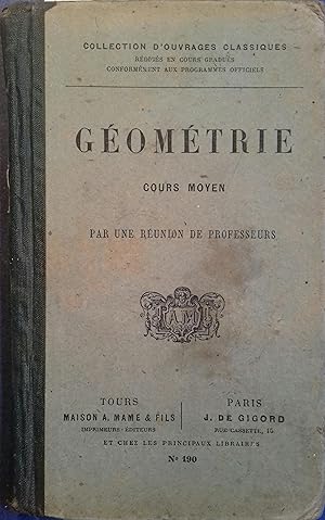 Seller image for Gomtrie. Cours moyen. for sale by Librairie Et Ctera (et caetera) - Sophie Rosire