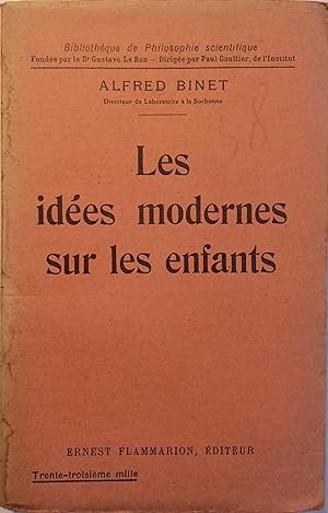 Seller image for Les ides modernes sur les enfants. for sale by Librairie Et Ctera (et caetera) - Sophie Rosire