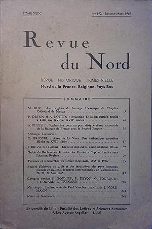 Revue du Nord. Meaux - Lille - Lomme  Janvier-mars 1967.