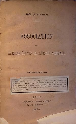 Image du vendeur pour 42 e runion gnrale annuelle (8 janvier 1888). mis en vente par Librairie Et Ctera (et caetera) - Sophie Rosire