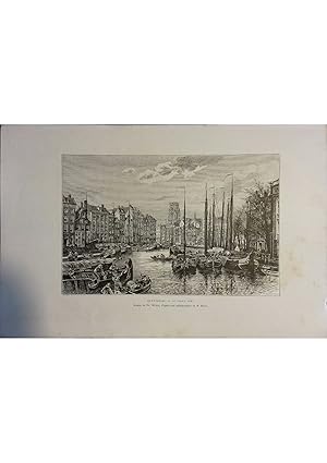Rotterdam. Le Vieux Port. Gravure extraite de la Géographie universelle d'Elisée Reclus. Vers 1880.