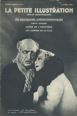 Image du vendeur pour La Petite illustration cinma N 17 : David Golder, avec Harry Baur - Quatre de l'infanterie - Les lumires de la ville. 11 avril 1931. mis en vente par Librairie Et Ctera (et caetera) - Sophie Rosire