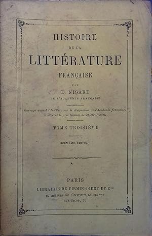 Histoire de la littérature française.
