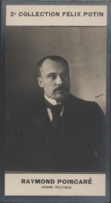 Bild des Verkufers fr Photographie de la collection Flix Potin (4 x 7,5 cm) reprsentant : Raymond Poincar, homme politique. Dbut XXe. Vers 1900. zum Verkauf von Librairie Et Ctera (et caetera) - Sophie Rosire