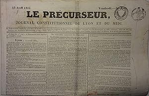 Le précurseur, journal constitutionnel de Lyon et du Midi. N° 1644. 13 avril 1832.