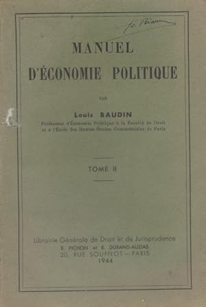 Immagine del venditore per Manuel d'conomie politique. Tome 2 seul. venduto da Librairie Et Ctera (et caetera) - Sophie Rosire