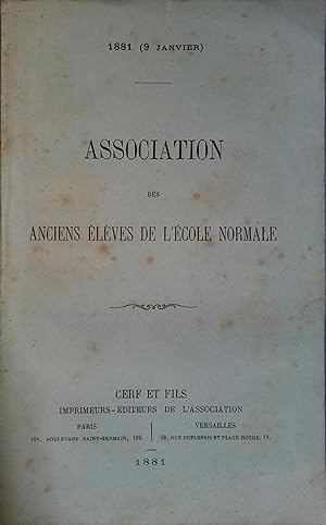 Bild des Verkufers fr 35e runion gnrale annuelle (9 janvier 1881). zum Verkauf von Librairie Et Ctera (et caetera) - Sophie Rosire