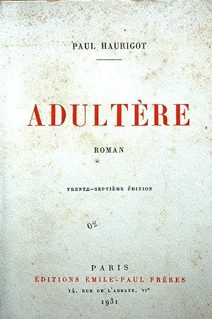 Seller image for Adultre. for sale by Librairie Et Ctera (et caetera) - Sophie Rosire