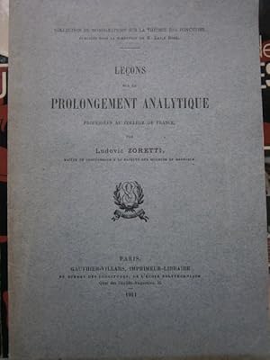 Leçons sur le prolongement analytique.