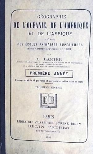 Seller image for Gographie de l'Ocanie, de l'Amrique et de l'Afrique. for sale by Librairie Et Ctera (et caetera) - Sophie Rosire