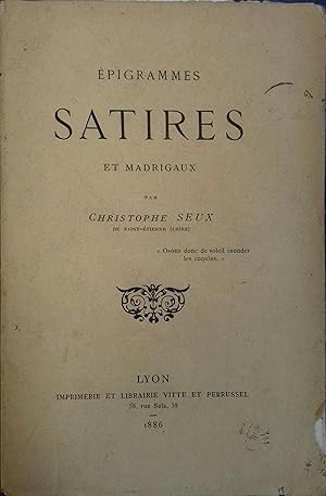 Imagen del vendedor de Epigrammes, satires et madrigaux. a la venta por Librairie Et Ctera (et caetera) - Sophie Rosire