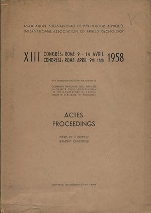 Actes du XIII e congrès. 9-14 avril 1958.