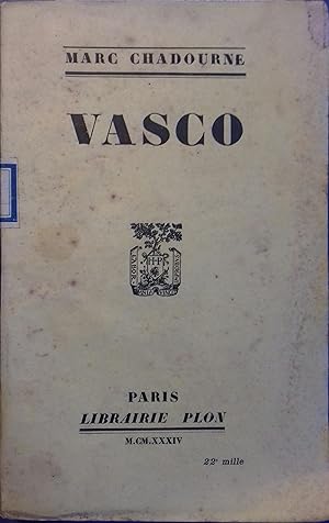 Seller image for Vasco. for sale by Librairie Et Ctera (et caetera) - Sophie Rosire