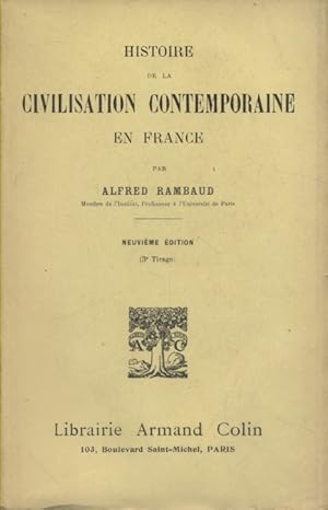 Imagen del vendedor de Histoire de la civilisation contemporaine en France. a la venta por Librairie Et Ctera (et caetera) - Sophie Rosire