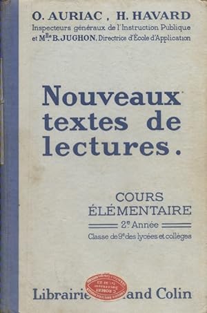 Seller image for Nouveaux textes de lectures. Cours lmentaire 2 e anne. for sale by Librairie Et Ctera (et caetera) - Sophie Rosire