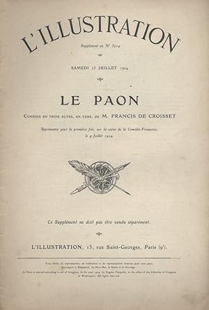 Seller image for L'Illustration (Supplment thtral du N 3204) : Le paon, pice de Francis de Croisset. 23 juillet 1904. for sale by Librairie Et Ctera (et caetera) - Sophie Rosire