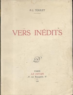 Bild des Verkufers fr Vers indits. zum Verkauf von Librairie Et Ctera (et caetera) - Sophie Rosire