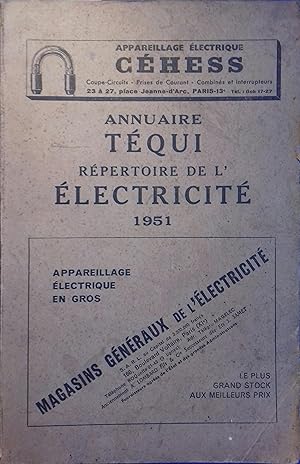 Annuaire Téqui. Répertoire de l'électricité 1951.