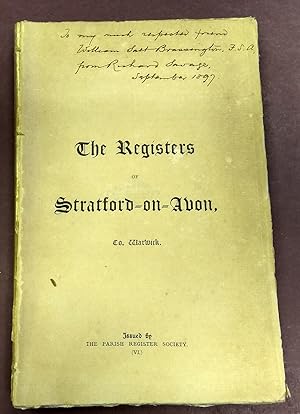 Image du vendeur pour The Registers of Stratford-on-Avon, Co. Warwick. Baptisms 1558-1652. mis en vente par Bristow & Garland