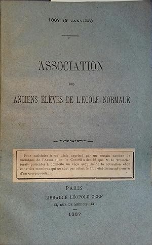 Bild des Verkufers fr 41e runion gnrale annuelle (9 janvier 1887). zum Verkauf von Librairie Et Ctera (et caetera) - Sophie Rosire