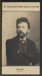 Seller image for Photographie de la collection Flix Potin (4 x 7,5 cm) reprsentant : Henri Pille, peintre. Dbut XXe. Vers 1900. for sale by Librairie Et Ctera (et caetera) - Sophie Rosire