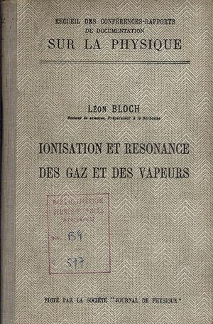 Seller image for Ionisation et rsonance des gaz et des vapeurs. for sale by Librairie Et Ctera (et caetera) - Sophie Rosire