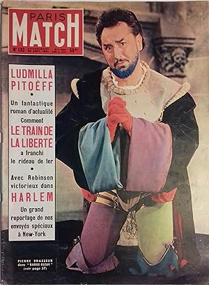 Paris Match N° 132 : Pierre Brasseur en couverture. -Ludmilla Pitoëff - Ray Sugar Robinson à Harl...