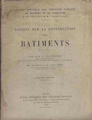 Seller image for Notions sur la construction des btiments. for sale by Librairie Et Ctera (et caetera) - Sophie Rosire