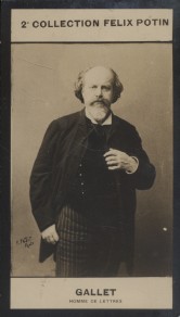 Bild des Verkufers fr Photographie de la collection Flix Potin (4 x 7,5 cm) reprsentant : Louis Gallet, homme de lettres. Dbut XXe. Vers 1900. zum Verkauf von Librairie Et Ctera (et caetera) - Sophie Rosire