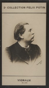 Photographie de la collection Félix Potin (4 x 7,5 cm) représentant : Charles Vignaux, joueur de ...
