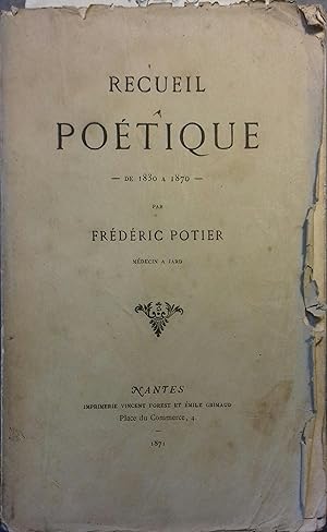 Recueil poétique. De 1830 à 1870.