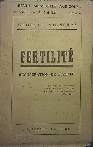 Fertilité. Récupération de l'azote. Mai 1924.