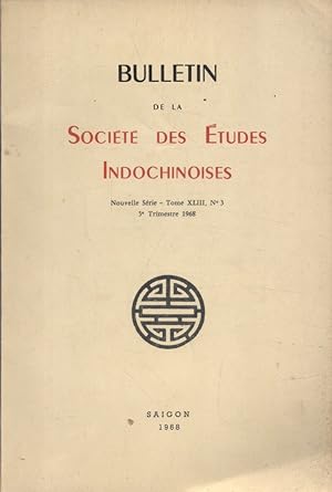 Imagen del vendedor de Bulletin de la socit des tudes indochinoises. Classes de revenus au Laos avant 1945 - Rites pour l'obtention de la pluie - La rgion de Camau vers 1898 a la venta por Librairie Et Ctera (et caetera) - Sophie Rosire