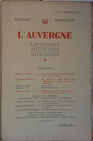 Barrès et l'Auvergne d'après les cahiers par Maurice Vallet (10 pages).