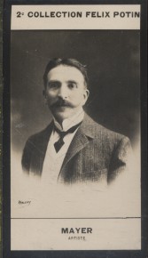 Bild des Verkufers fr Photographie de la collection Flix Potin (4 x 7,5 cm) reprsentant : Henry Mayer, comdien. Dbut XXe. Vers 1900. zum Verkauf von Librairie Et Ctera (et caetera) - Sophie Rosire